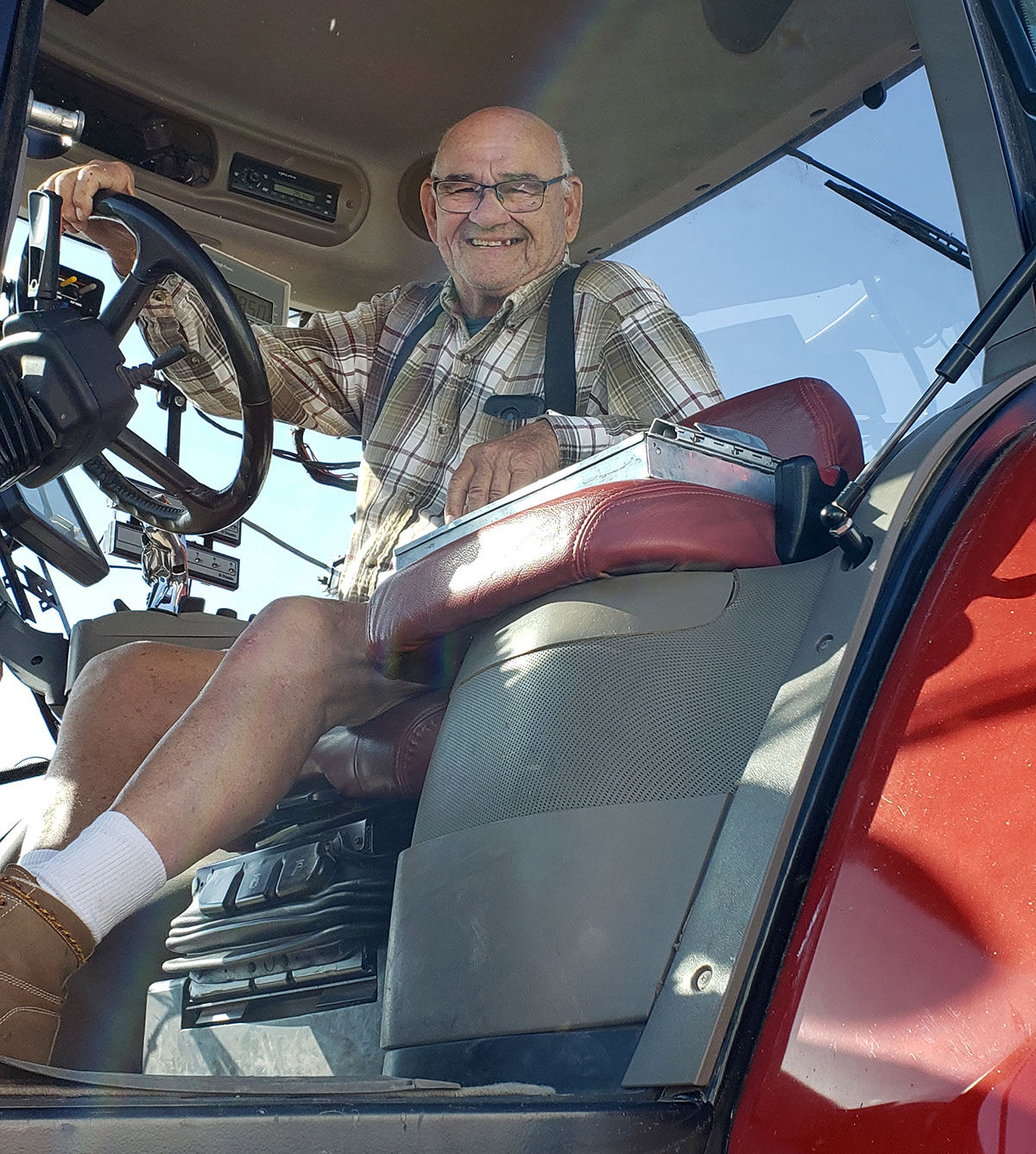Bob Robbins enjoys running the auger cart